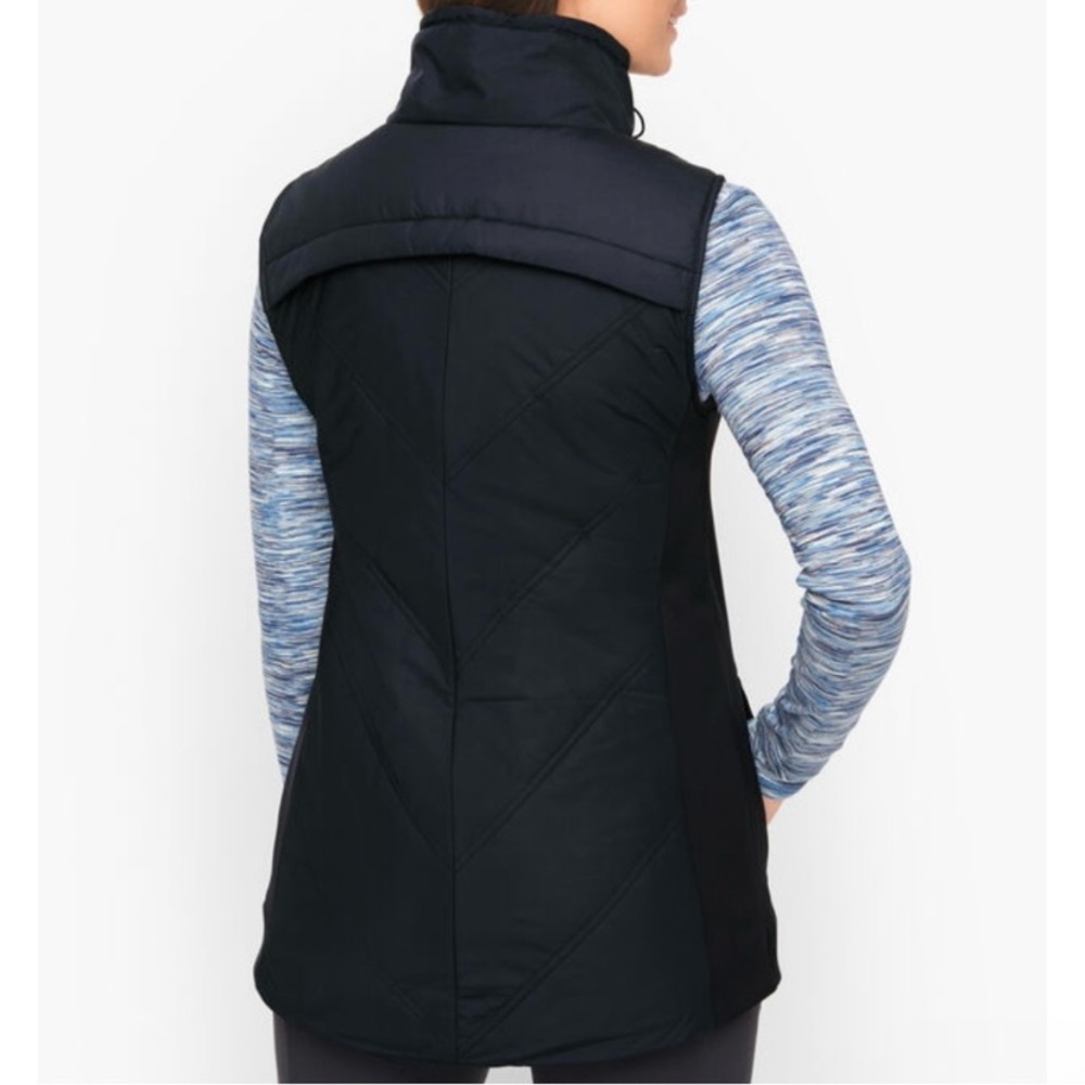 Talbots Vest Women's 3X PETITE Blue Chevron Quilted Sleeveless Zip Up Outdoor - Picture 10 of 14